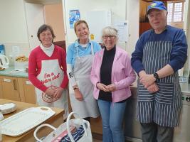Rotarians helping in the Pop Up Kitchen
